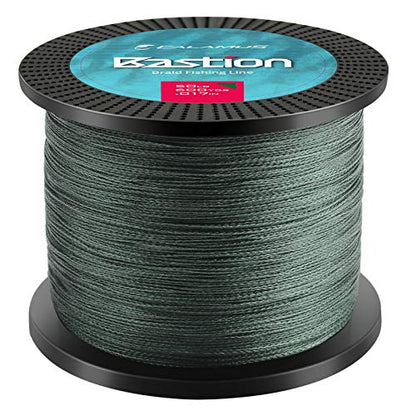 Calamus Bastion Braided Fishing Line -Abrasion Resisting Braided Lines – Thin Diameter Superline – Zero Stretch – 4 Strand MultiTuf Fiber Braid Line - color: X4-Moss Green, size: 6 LB - 300 Yds