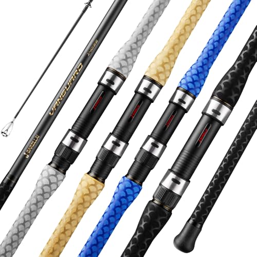 Carbon Surf Spinning Fishing Rod, Ultra-Light High-Sensitivity Graphite Pole, Saltwater/Onshore 3/4 Pieces Surf Fishing12ft 13ft 14ft 15ft Rod - color: Black, size: 12'