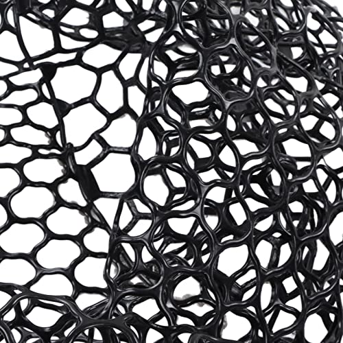 Fishing Net, Black Rubber Flexible Fishing Landing Netting Mesh Multipurpose Lightness Foldable Fishing Replacement Net for Angler Freshwater Saltwater