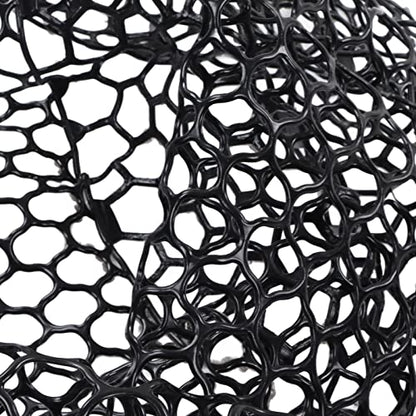Fishing Net, Black Rubber Flexible Fishing Landing Netting Mesh Multipurpose Lightness Foldable Fishing Replacement Net for Angler Freshwater Saltwater