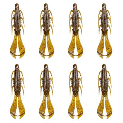 6th Sense – Bodega Craw 3.5 Soft Plastic Craw, Finesse Bass Fishing Lure for Flipping, Pitching, and Jig Trailers – Made in the USA - color: Green Pumpkin Juice