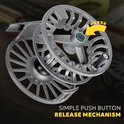 SF SF-003 Fly Fishing Reel for Fly Fishing with Aluminum Alloy Body, Easy Spool Change for Freshwater