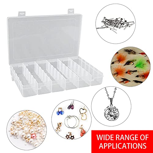 Tackle Box, Plastic Clear 36 Compartments Tackle Box Organizer with Removable Dividers,3600 Tackle Tray,Tackle Boxes for Bait Hook Craft Jewelry Beads Fishing Lure Container