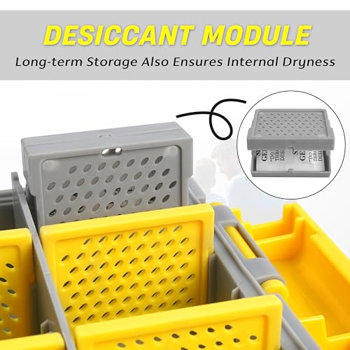 Shaddock Fishing Waterproof Tackle Box, 3600 Deep Tackle Tray Organizers Accessories Storage Gear with Removable Dividers for Freshwater Saltwater Fishing (Yellow, 3600) - size: 3600, Yellow