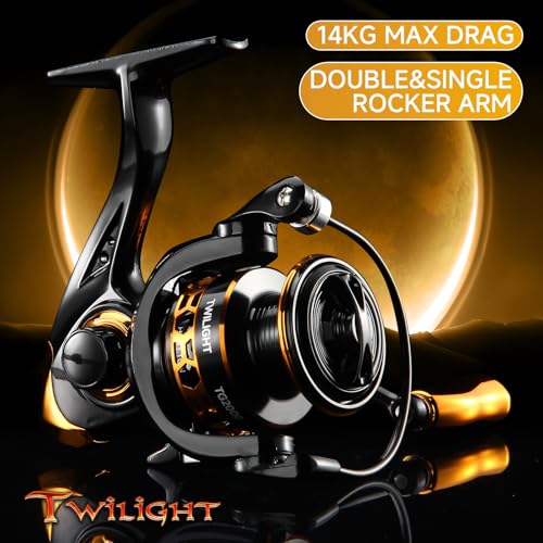 HAUT TON Dolphin Advance Edition Spinning Reel,5.2:1Gear Ratio,22LBS,5+1BB,Backlash Free Bearing,Sealed Drag System,Saltwater,Freshwater Fishing Reels - color: TGG, size: 1000