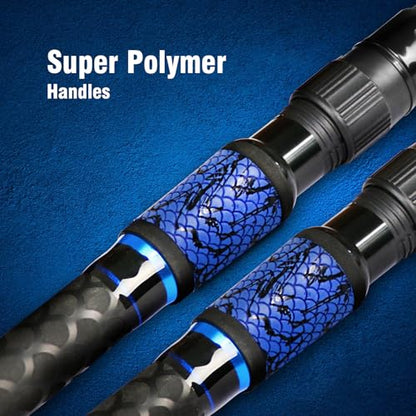 Fiblink Surf Spinning Fishing Rod, 2-Piece/3-Piece Travel Saltwater Surf Fishing Pole - style: 8'-2pc