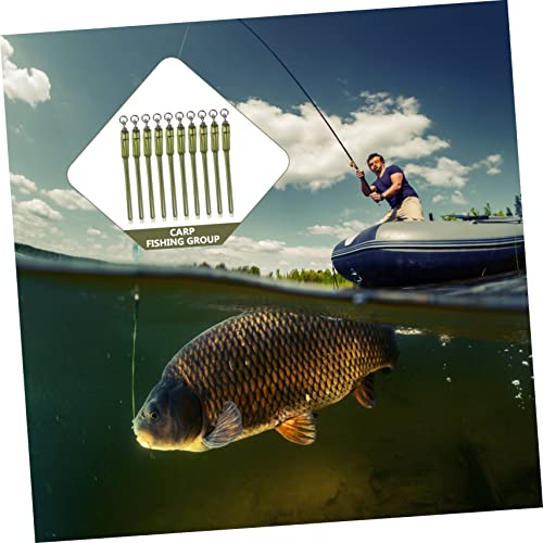 Happyyami 10Pcs Portable Carp Fishing Swivels Heavy Duty Fishing Hook Connector for Outdoor Tackle Durable Accessories for Freshwater Saltwater Fishing