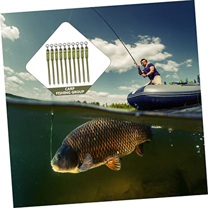 Happyyami 10Pcs Portable Carp Fishing Swivels Heavy Duty Fishing Hook Connector for Outdoor Tackle Durable Accessories for Freshwater Saltwater Fishing