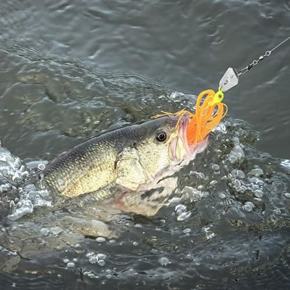 5Pcs Buzz Bait Fishing Bladed Jigs Lures Multicolored Jig Skirts for Bass Trout Walleye 3.15in/0.39oz