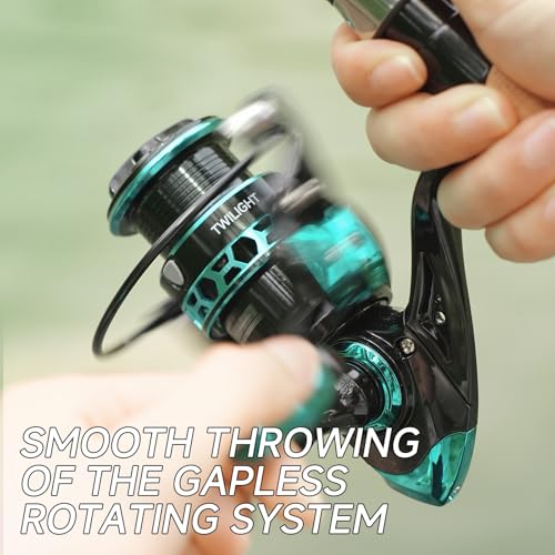 HAUT TON Dolphin Advance Edition Spinning Reel,5.2:1Gear Ratio,22LBS,5+1BB,Backlash Free Bearing,Sealed Drag System,Saltwater,Freshwater Fishing Reels - color: TGG, size: 1000