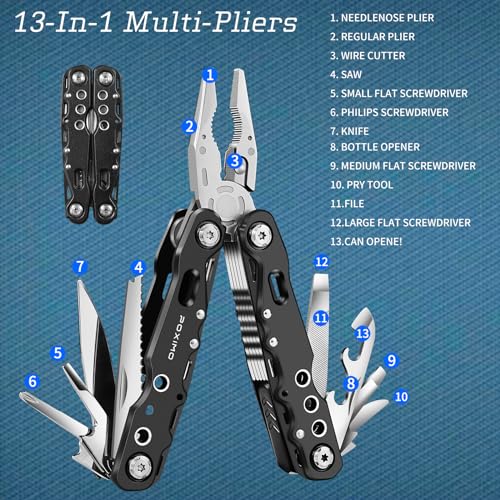Multitool Gift Set for Men Dad Him, 3-in-1 EDC Survival Kit with 14 in1 Multi-Pliers, Pocket Knife & Tactical Pen | Premium Military-Grade Multi Tools for Camping, Car, Father’s Day, Dad Gifts - style: MEN GIFTS