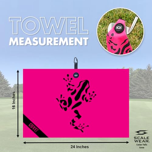 Rippit Magnetic Waffle Golf Towel – Large 16"x24" Microfiber Golf Club Ball Magnet Clip to Hang on Bag Cart Strong Premium Strength Ultra Absorbent Gear Men Gift (Rippit Pink) - color: Rippit Pink