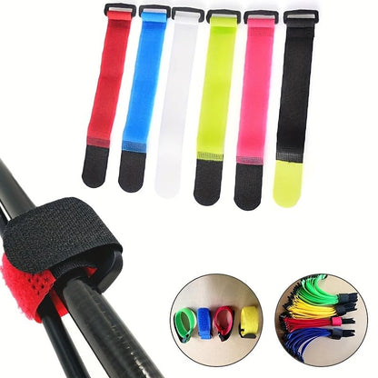 10 Pcs Anti-Slip Fishing Rod Straps, Reversible Hook and Loop Tie Bands, Non-Slip Bundling Belts for Fishing Rod Storage and Organization