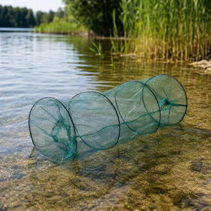3 Pcs Fish Casting Net Collapsible Minnow Cage with Bait Box Rope Storage Bag, Folding Nylon Fishing Crabbing Equipment and Supplies for Lobster Crawfish Crayfish Crawdad Shrimp