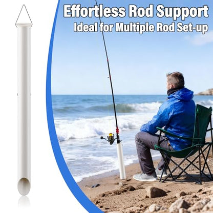 Dr.Fish PVC Sand Spike Surf Fishing Rod Holder, 27" Beach Fishing Surf Casting Rod Holder Portable Rod Stand for Beaches, Riverbanks and Sandy Shores