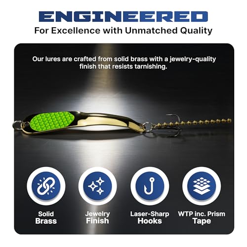 IRON DECOY Spoon Fishing Lures 3-Pack, Multi-Species Metal Spoons for Trout, Walleye, Bass, Salmon, Pike, Ice Fishing & Trolling, Vibrating Spoon Lure Kit - color: Trout, 1/10 oz