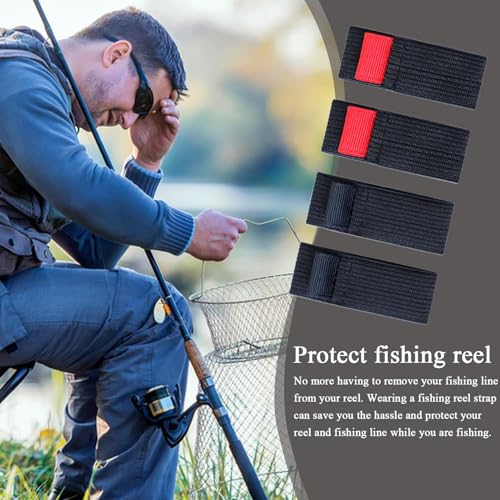 Fishing Spool Belt Fishing Bag for Protection 4X | Wear-resistant Reel Protection Belt Band, Tackle Ties, Outdoor Equipment for Anglers - size: Large