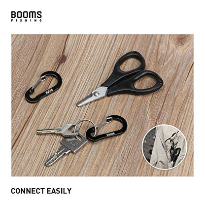 Booms Fishing CC1 Multi-Use Carabiner Clip, 6 Pack Small Caribeener Clips, Mini Keychain Caribeaner Clip 2 inch, Aluminum D Ring Carabiners, Multi-Colored - color: Black, 6pcs