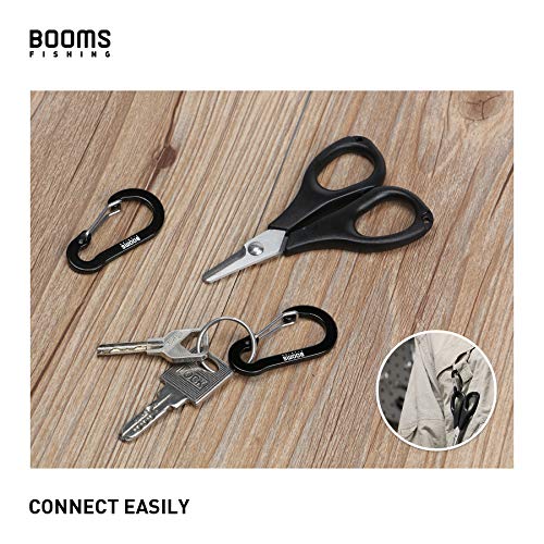 Booms Fishing CC1 Multi-Use Carabiner Clip, 6 Pack Small Caribeener Clips, Mini Keychain Caribeaner Clip 2 inch, Aluminum D Ring Carabiners, Multi-Colored - color: Black, 12pcs