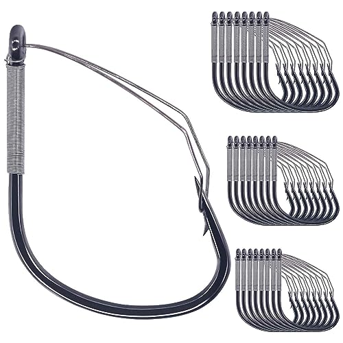 Weedless Wacky Rig Hooks Bass Fishing Hooks for Wacky Rigging Worm Lure - size: #1 25-Pack