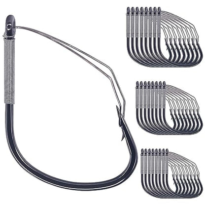 Weedless Wacky Rig Hooks Bass Fishing Hooks for Wacky Rigging Worm Lure - size: #1 25-Pack