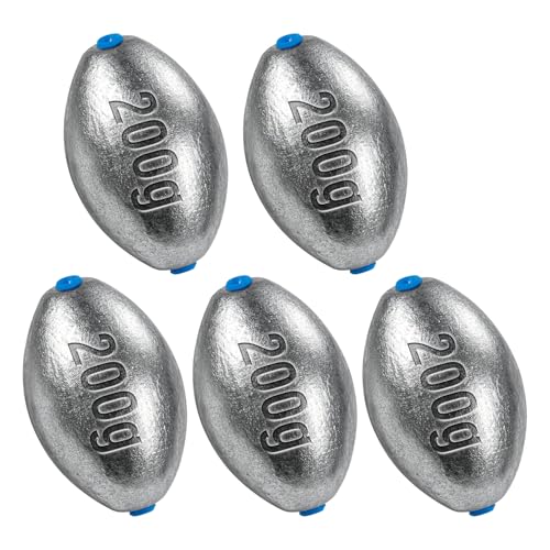 Alwonder Egg Sinkers Fishing Weights 3/16-10oz, Oval Lead Fishing Weights Sinkers Bass Fishing Casting Egg Sinker Saltwater Freshwater Tackle - size: 7oz-5pcs(Note: 7oz egg sinkers without inner core)