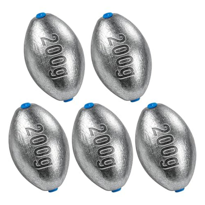 Alwonder Egg Sinkers Fishing Weights 3/16-10oz, Oval Lead Fishing Weights Sinkers Bass Fishing Casting Egg Sinker Saltwater Freshwater Tackle - size: 7oz-5pcs(Note: 7oz egg sinkers without inner core)
