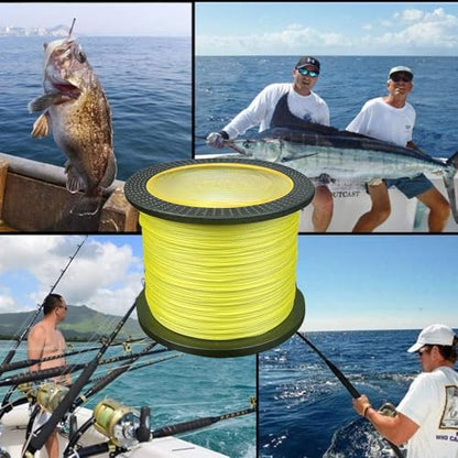 Premium 500M Yellow 8-Strand Braided Fishing Line – High-Tensile PE Fishing-Line for Ultimate Strength, Abrasion Resistance & Casting Performance
