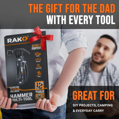 RAK Hammer Multitool BirthdayGifts for Men - Cool Unique Gifts Who Have Everything - Compact DIY Survival Multi Tool - Backpacking & Camping Accessories - Gadget Gifts - size: Pocket Size (1 count), style: Hammer Multitool