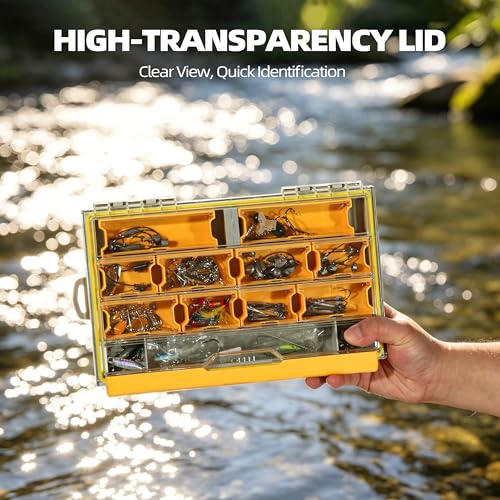 RUNCL 3600 Terminal Fishing Tackle Box, Waterproof Floating Lure Storage Box with Adjustable Dividers, Clear Rust-Proof Utility Tray for Terminal Tackle, Hooks and Sinkers - color: 3600 Terminal