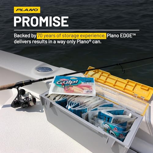 Plano EDGE Premium Plastics and Bulk Tackle Utility Box, Clear and Yellow, Rust-Resistant, Waterproof Bulk Premium Storage Organizer for Plastic Tackle - size: One-Size, style: Plastics