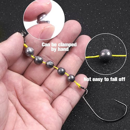 Split Shot Fishing Weights, 100pcs Round Split Shots Fishing Sinkers Removable Egg Weights Sinkers Clip On Weight Fish Line Sinker Tackle for Saltwater Freshwater - size: Split Shot Kit-70pcs