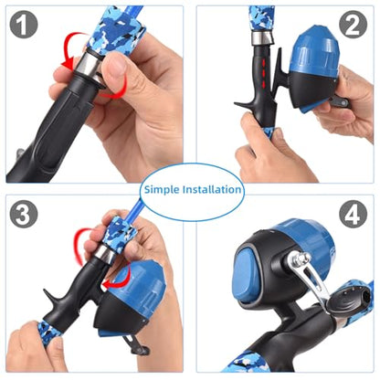 Kids Fishing Rod and Reel Combo, 47in/59inTelescopic Fishing Pole Portable Fishing Kits Lightweight with Fishing Lures Fishing Lines Fishing Hooks - color: Blue, size: 1.2m