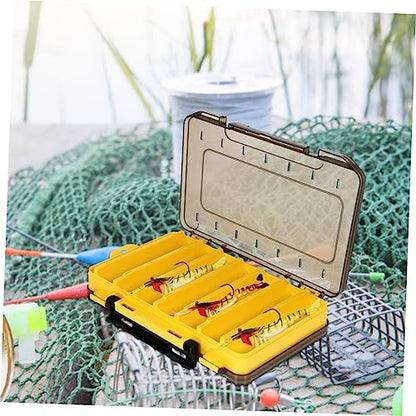 Toddmomy 2Pcs Multi Grid Fishing Gear Box Tackle Organizer for Baits and Portable Fishing Case for Outdoor Fishing Activities