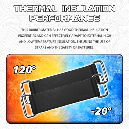 4PCS Rubber Band Straps Battery Box Tie Down Strap Stretchable Battery Tie Fixed Strap Holder Moped Belt with Metal Buckles for ATV Scooter Motorcycle Accessories Parts Black - size: 4PCS