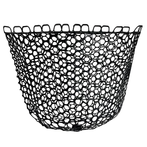 Fishing Landing Net Trout Net Replacement Netting with Rubber Mesh for Fish Fly and Fishing Landing - color: Black Rubber Fishing Net, size: Dia 45cm*Dep 25cm(Cir 140cm)