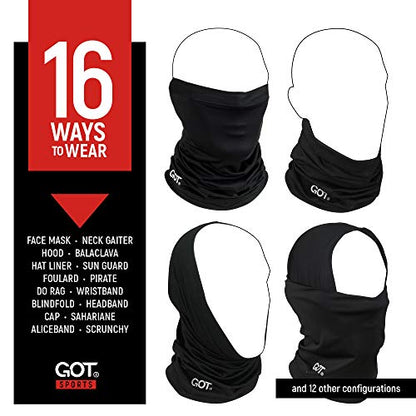 UPF 50+ Fishing Neck Gaiter - UV Face Mask Sun Protection for Men Women | Moisture-Wicking, Quick-Drying, Built-in SPF, UVA/UVB Blocking, Hunting Camo Design, Versatile Headwear - color: Midnight Black