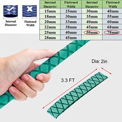 3.3 FT Dia 2'' Fishing Rod Shrink Wrap Tubing Heat Shrink Grip Non Slip Waterproof Hand Grip Wrap, Green - size: Dia 50mm-2''(3.3 feet,Green)