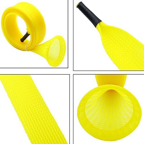 Mr. Z Pack of 4 Casting Fishing Rod Sleeves with 2 Rod Straps Fishing Rod Covers Pole Jacket Rod Socks - color: Yellow