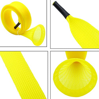 Mr. Z Pack of 4 Casting Fishing Rod Sleeves with 2 Rod Straps Fishing Rod Covers Pole Jacket Rod Socks - color: Yellow