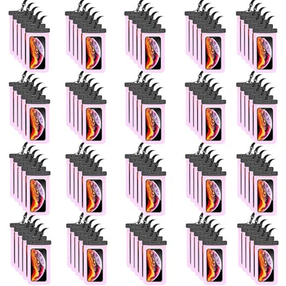 100 Pack 8.5“ Waterproof Cell Phone Pouch - Underwater Dry Bag Case Lanyard - Water Proof Clear Holder Protector for iPhone 17 16 15 Pro Max Plus Samsung Galaxy S25 S24 Ultra Note for Beach Swimming - color: 100 Pack Pink