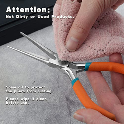 Mini Needle Nose Pliers For Jewelry Making With Smooth Jaw 6 Inches Needle Remover Pliers With Lanyard Small Needle Nose Pliers For Bending Wire and Small Object Gripping - style: Straight Needle Nose Plier