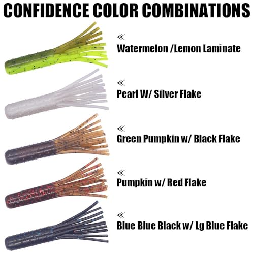 Tube-Baits-for-Bass-Fishing-Lures-Soft-Plastic-Bait-Worm-Tube Jigs Kit with Smallmouth Large Mouth Bass Lake Trout