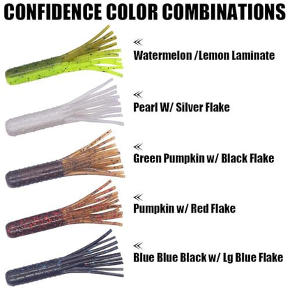 Tube-Baits-for-Bass-Fishing-Lures-Soft-Plastic-Bait-Worm-Tube Jigs Kit with Smallmouth Large Mouth Bass Lake Trout