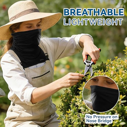 UPF 50+ Breathable Neck Gaiter, Adjustable Quick Dry Neck Gaiters for Men & Women Sun Protection Face Mask for Fishing - color: 4black