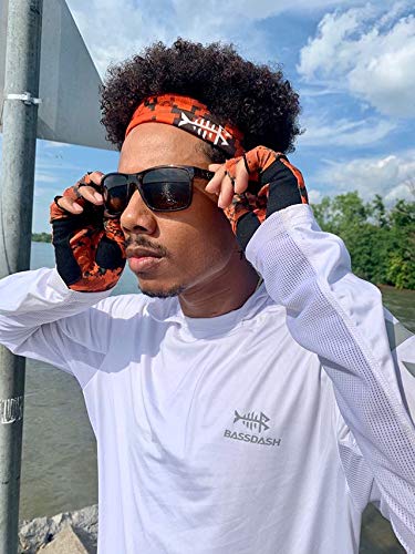 BASSDASH UPF 50+ UV Sun Protection Neck Gaiter Fishing Mask Hunting Kayaking Hiking Cycling Ski Sports - color: Fire Camo