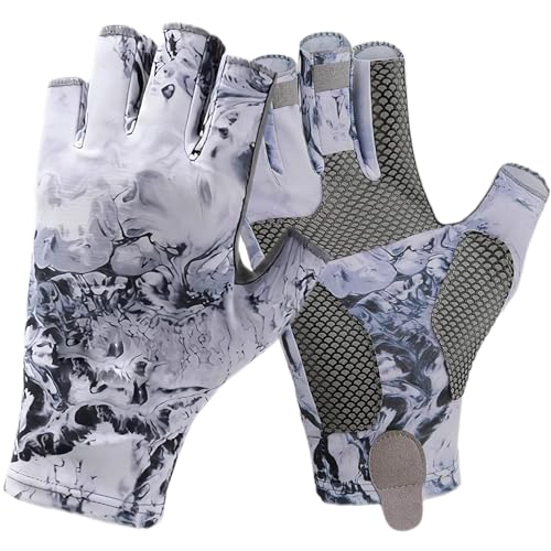 Fishing Gloves UPF50+ Sun Gloves, UV Protection Fingerless Gloves Men Women for Fly Fishing,Sailing,Hiking,Kayaking, Rowing,Paddling,Canoeing,Driving,Hunting,Fisherman Fishing Accessories - size: X-Large