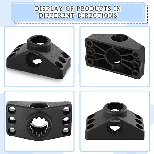 2 Pcs Locking Side Deck Mounting Bracket Side Deck 1.96'' x 3.93'' Fishing Rod Bracket Flag Pole Bracket Kayak Fishing Rod Pole Holder Support Fishing Tool with Hardwares for Boat Wall House, Black
