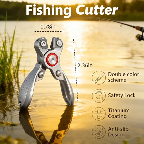 Portable Fishing Line Cutter Mini Stainless Steel Braid Line Remover Scissors Clipper Nippers Quick Fly Fishing Knot Tying Tool Accessories with Retractors Small Mono and Fluoro Lines Cutters