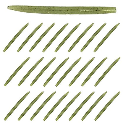 Reaction Tackle Wacky Worms, 5.5 Inch Salt Impregnated Soft Plastic Stick Bait Bass Fishing Lures for Finesse, Wacky, Neko, Texas and Carolina Rigs, 24 Pack - color: Baby Bass